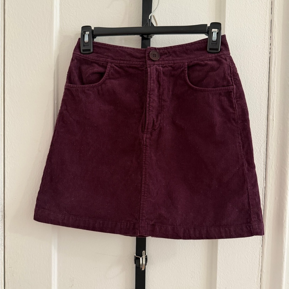 Zara Deep Burgundy A-Line Skirt